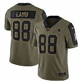 Nike Dallas Cowboys 88 CeeDee Lamb 2021 Olive Salute To Service Limited Jersey Dyin,baseball caps,new era cap wholesale,wholesale hats